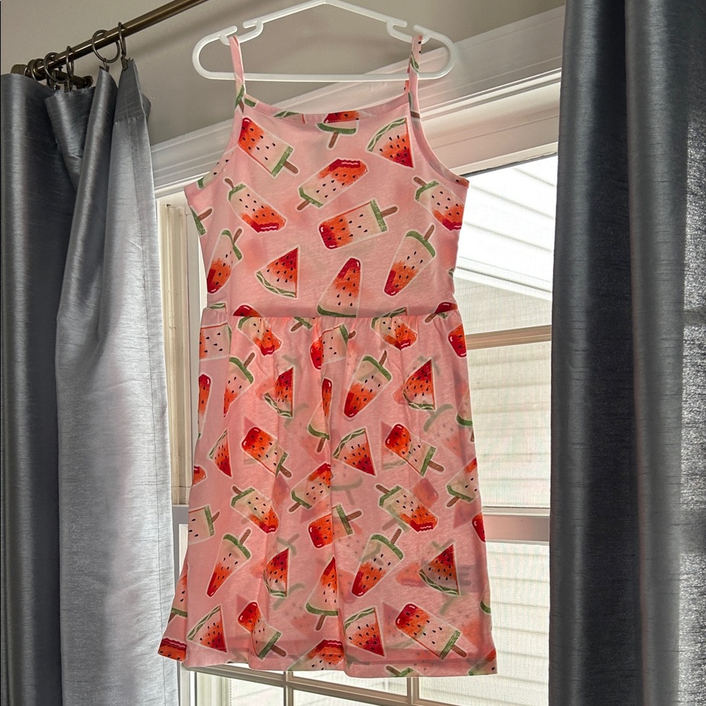 Watermelon Print Pink Kids Dress